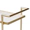 Baxton Studio Louise Contemporary Glam and Luxe Gold Metal and White Marble 2Tier Wine Cart 222-12528-ZORO - alternate 8